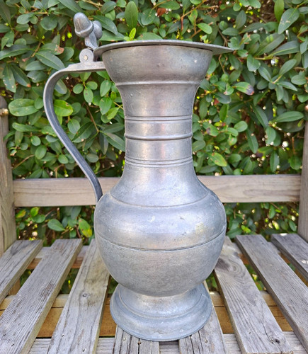 Zinnkanne mit klappdeckel - mit,