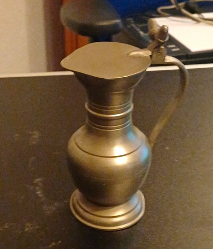 Zinnkanne mit henkel - mit, &