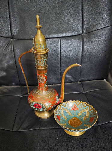 Messing kanne mit langem - messing,