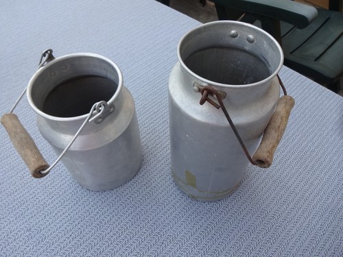 Alte aluminium milchkannen - , aluminium-milchkannen